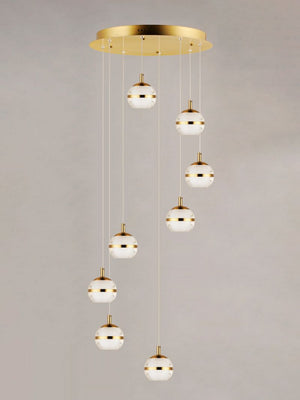 Swank 19' 8 Light Multi-Light Pendant in Natural Aged Brass