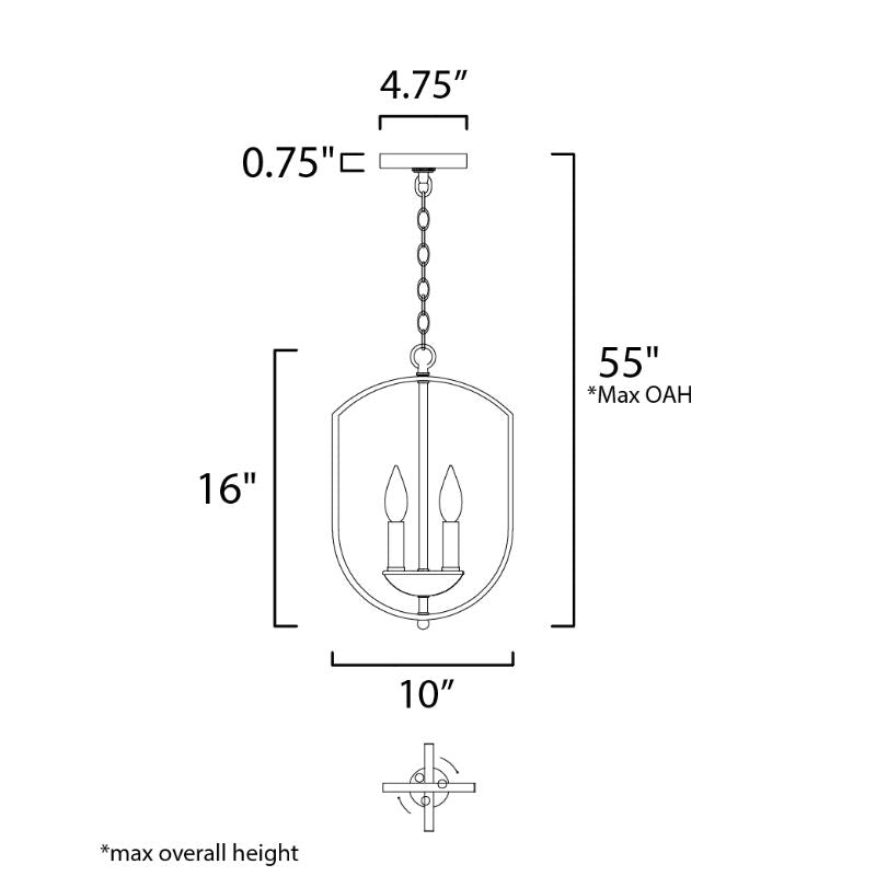 Provident 10' 3 Light Single-Tier Chandelier in Black