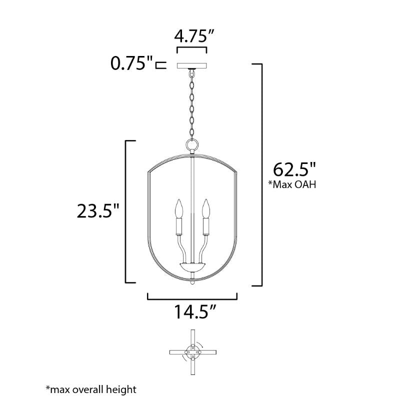 Provident 14.5' 4 Light Single-Tier Chandelier in Black