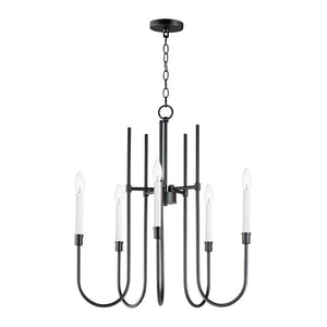 Tux 24' 5 Light Single-Tier Chandelier in Black