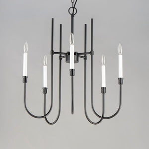 Tux 24' 5 Light Single-Tier Chandelier in Black
