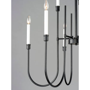 Tux 30' 9 Light Multi-Tier Chandelier in Black