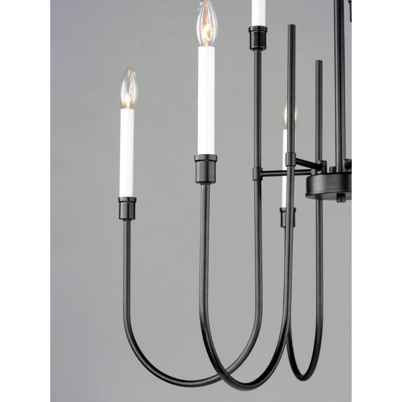 Tux 30' 9 Light Multi-Tier Chandelier in Black
