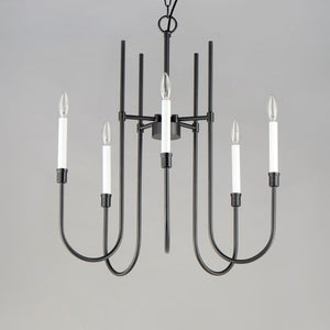Tux 30' 9 Light Multi-Tier Chandelier in Black