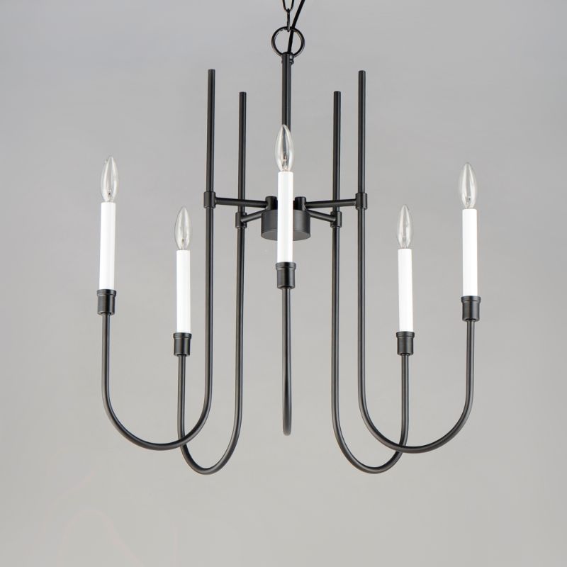 Tux 30' 9 Light Multi-Tier Chandelier in Black