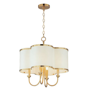 Clover 20' 4 Light Single-Tier Chandelier in Satin Brass