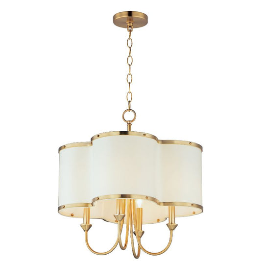 Clover 20" 4 Light Single-Tier Chandelier in Satin Brass