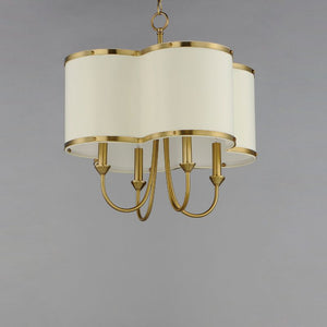 Clover 20' 4 Light Single-Tier Chandelier in Satin Brass