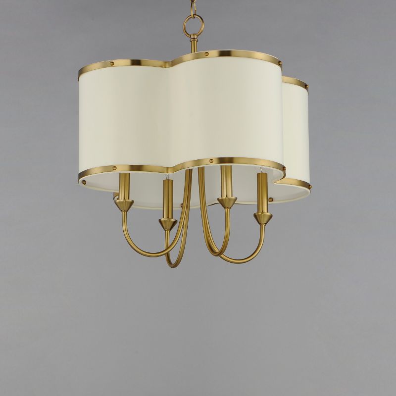 Clover 20' 4 Light Single-Tier Chandelier in Satin Brass