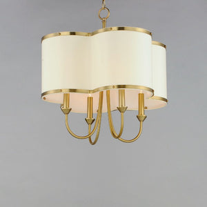 Clover 20' 4 Light Single-Tier Chandelier in Satin Brass