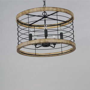 Homestead 24' 5 Light Suspension Chandelier in Driftwood Black