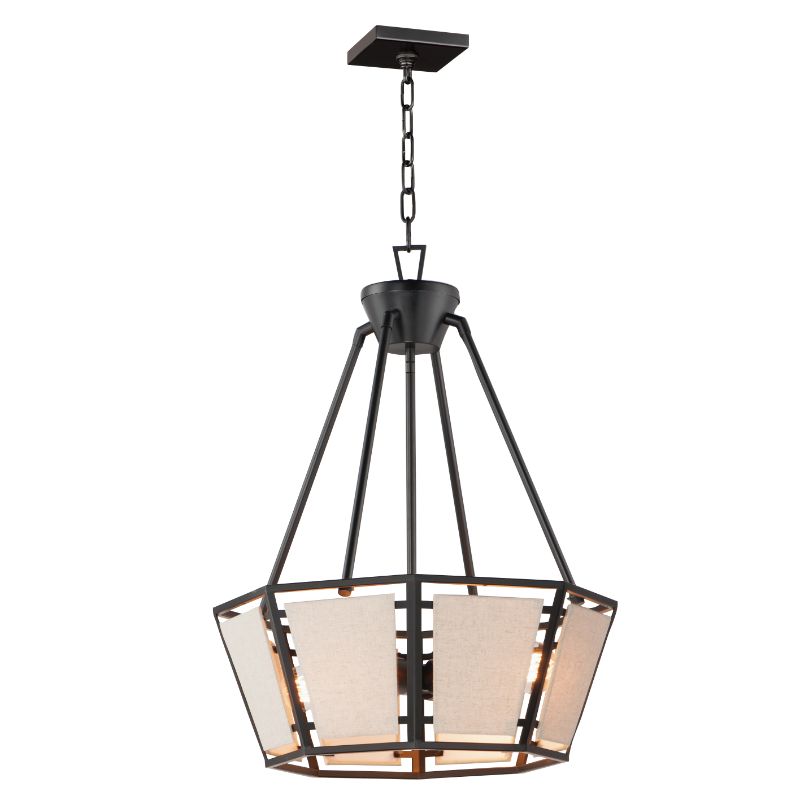 Montauk 20' 4 Light Suspension Chandelier in Black