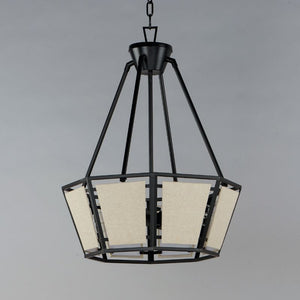 Montauk 20' 4 Light Suspension Chandelier in Black