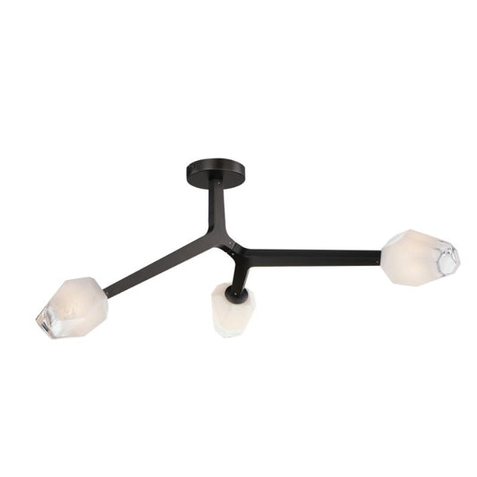 Blossom 20" 3 Light Flush Mount in Black
