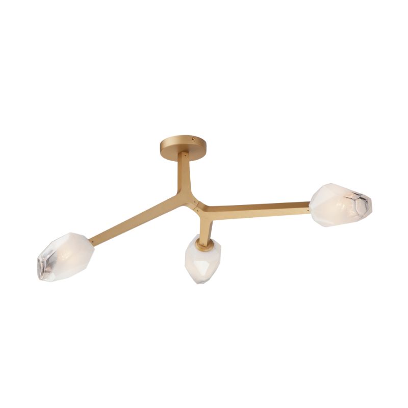Blossom 20' 3 Light Flush Mount in Natural Aged Brass