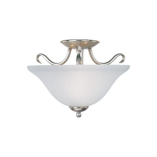 Basix 14" 2 Light Semi-Flush Mount in Satin Nickel