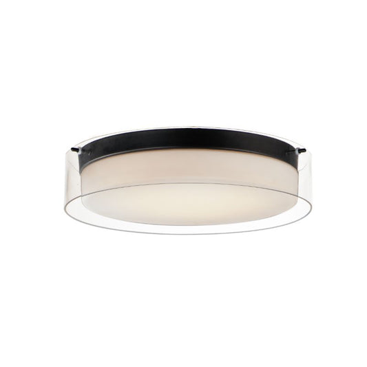 Duo 16" Single Light Flush Mount in Black