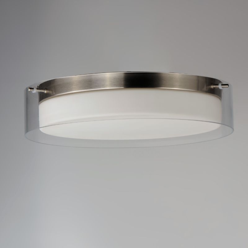 Duo 16' Single Light Flush Mount in Satin Nickel