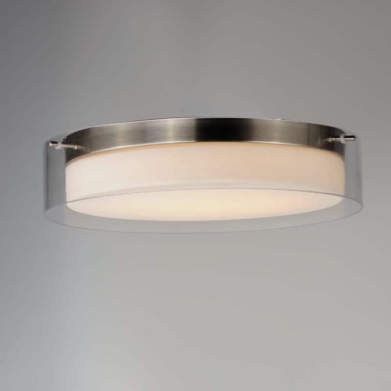 Duo 16' Single Light Flush Mount in Satin Nickel