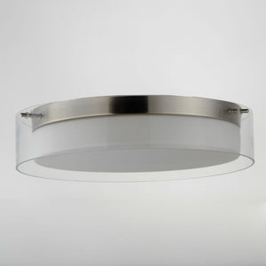 Duo 16' Single Light Flush Mount in Satin Nickel
