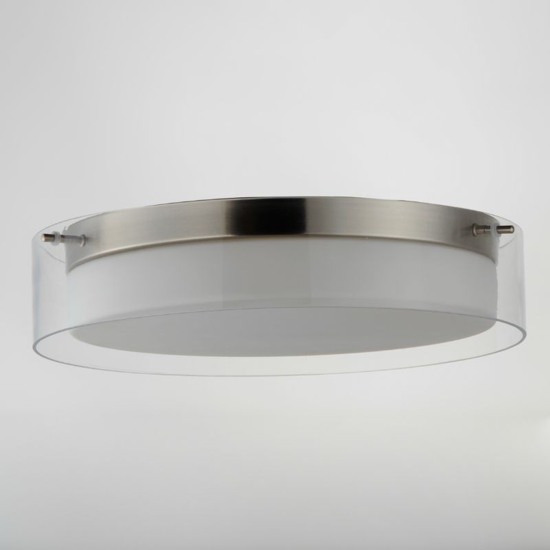 Duo 16' Single Light Flush Mount in Satin Nickel