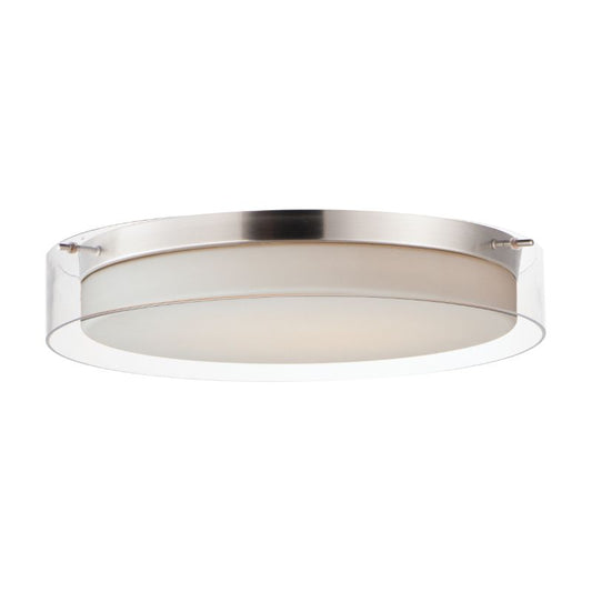 Duo 19.75" Single Light Flush Mount in Satin Nickel