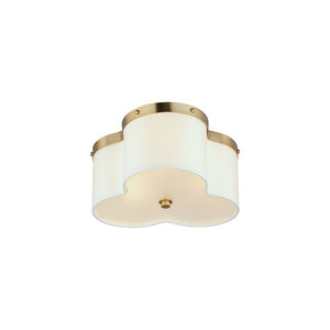 Clover 14' 3 Light Flush Mount in Satin Brass