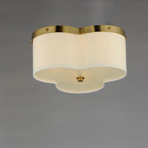 Clover 14' 3 Light Flush Mount in Satin Brass