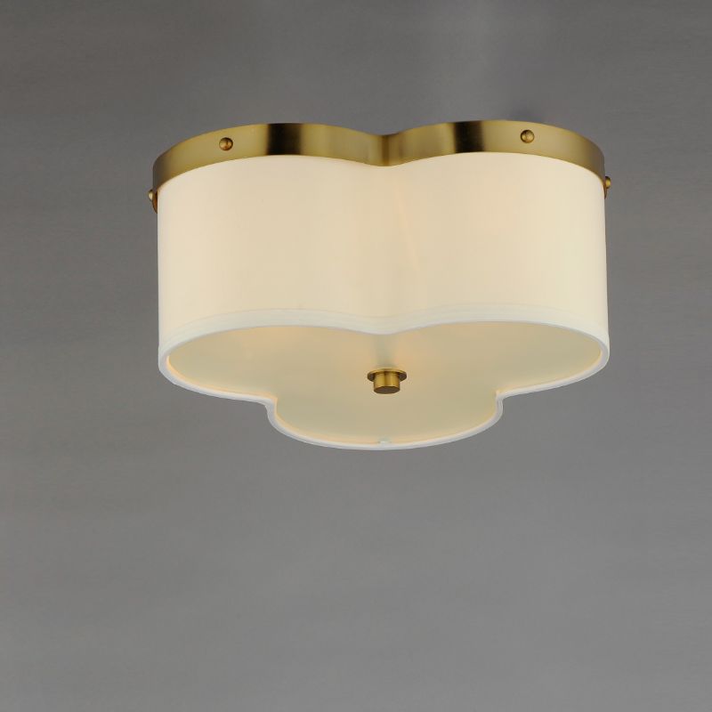 Clover 14' 3 Light Flush Mount in Satin Brass