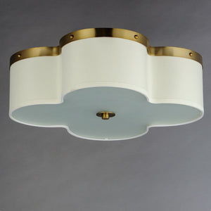 Clover 19.75' 4 Light Flush Mount in Satin Brass