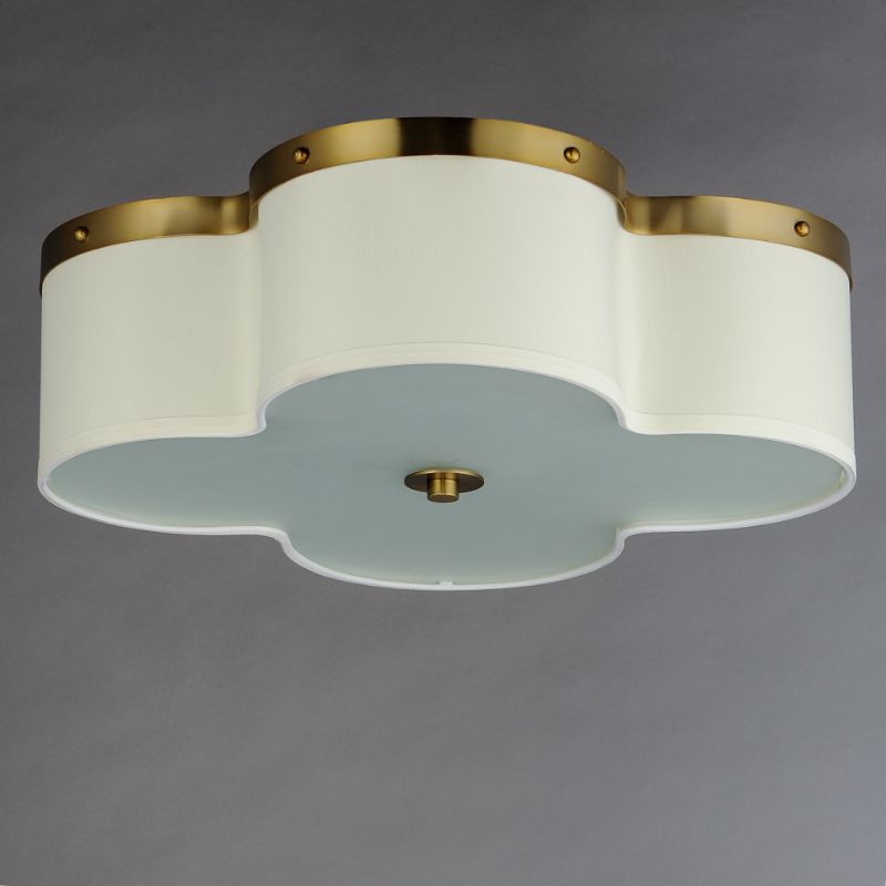 Clover 19.75' 4 Light Flush Mount in Satin Brass