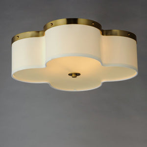 Clover 19.75' 4 Light Flush Mount in Satin Brass