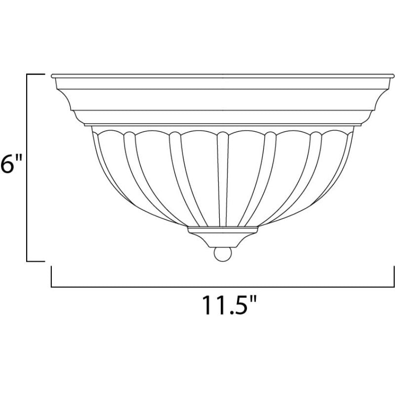 Essentials - 583x 11.5' Single Light Flush Mount in Black