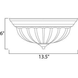 Essentials - 583x 13.5' 2 Light Flush Mount in Black