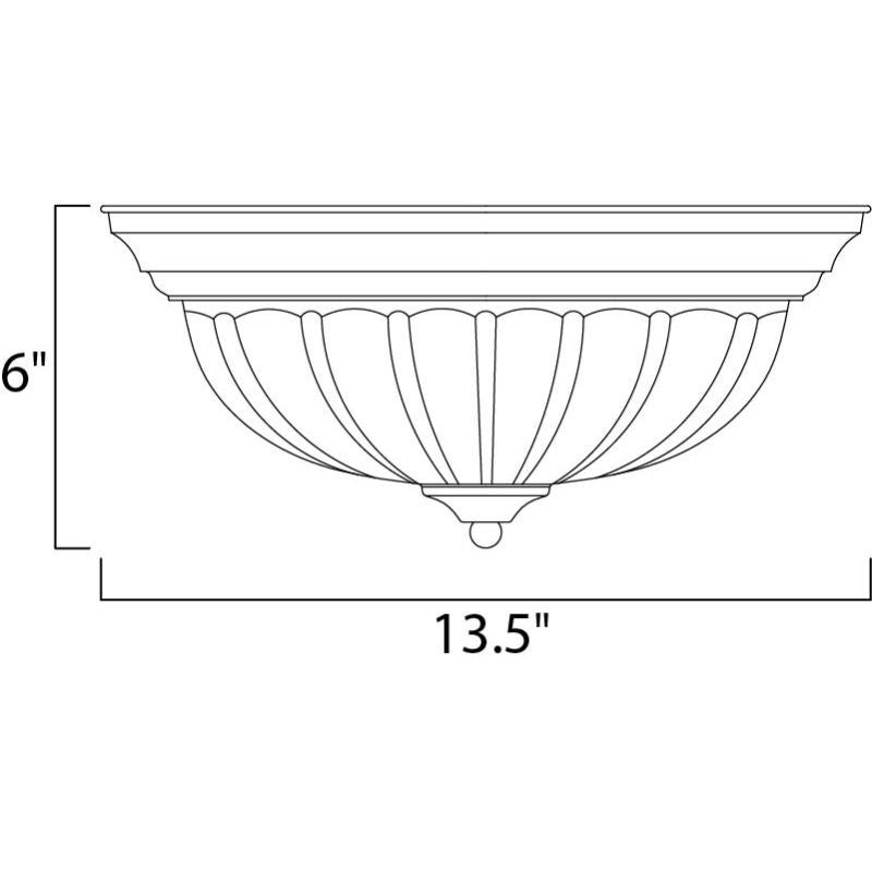 Essentials - 583x 13.5' 2 Light Flush Mount in Black