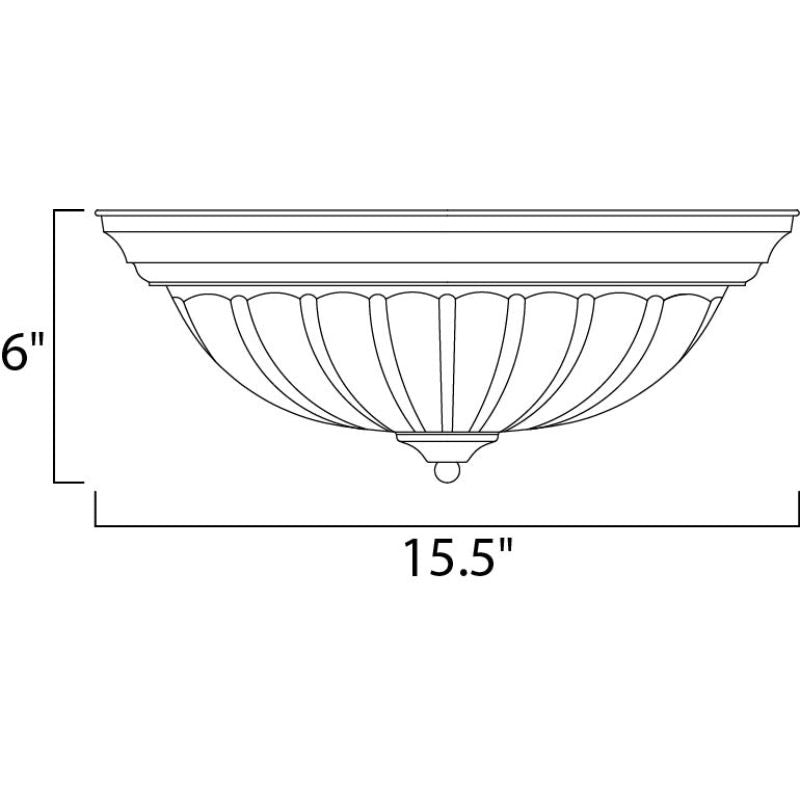 Essentials - 583x 15.5' 3 Light Flush Mount in Black