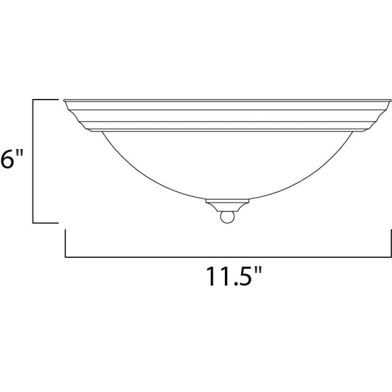 Essentials - 584x 11.5' Single Light Flush Mount in Black with Frosted Glass Finish