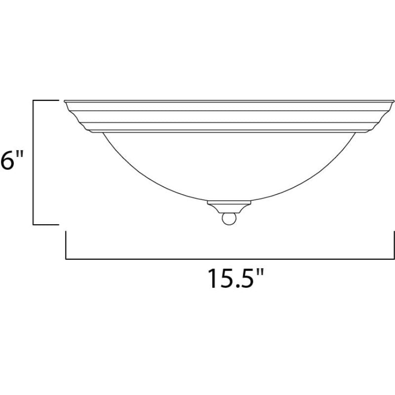 Essentials - 584x 15.5' 3 Light Flush Mount in Black with Frosted Glass Finish