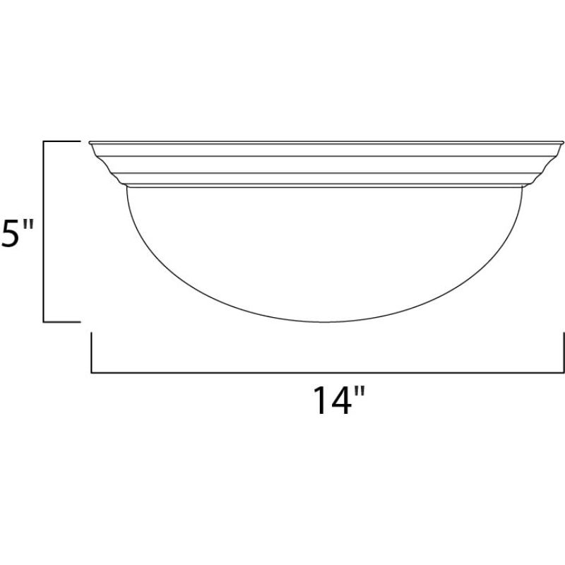Essentials - 585x 14' 2 Light Flush Mount in Black