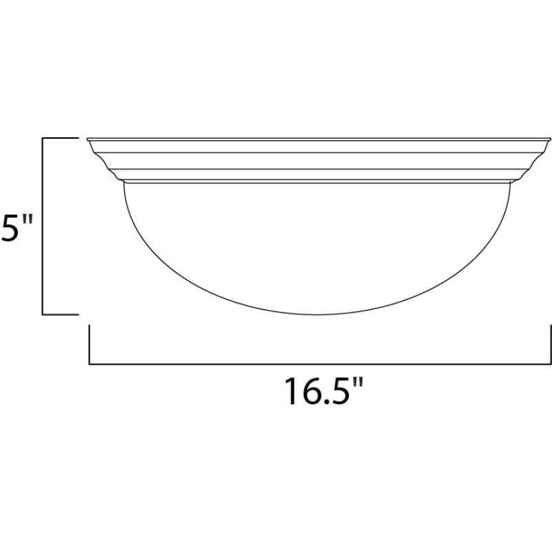 Essentials - 585x 16.5' 3 Light Flush Mount in Black
