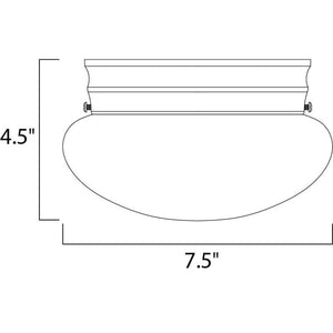 Essentials - 588x 7.5' Single Light Flush Mount in Black