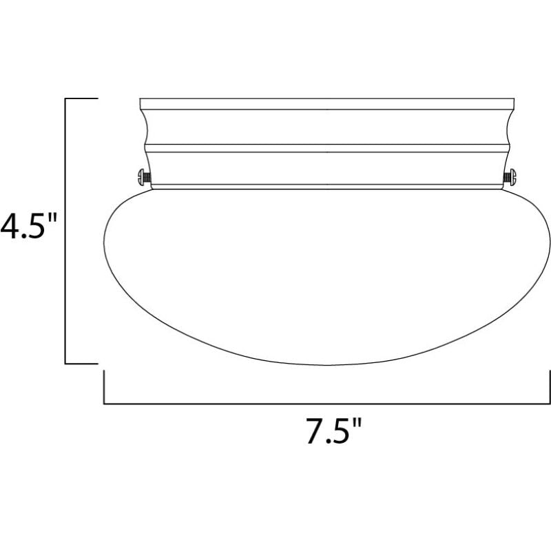 Essentials - 588x 7.5' Single Light Flush Mount in Black