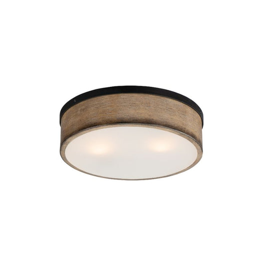 Franklin 14.25" 2 Light Flush Mount in Driftwood Black