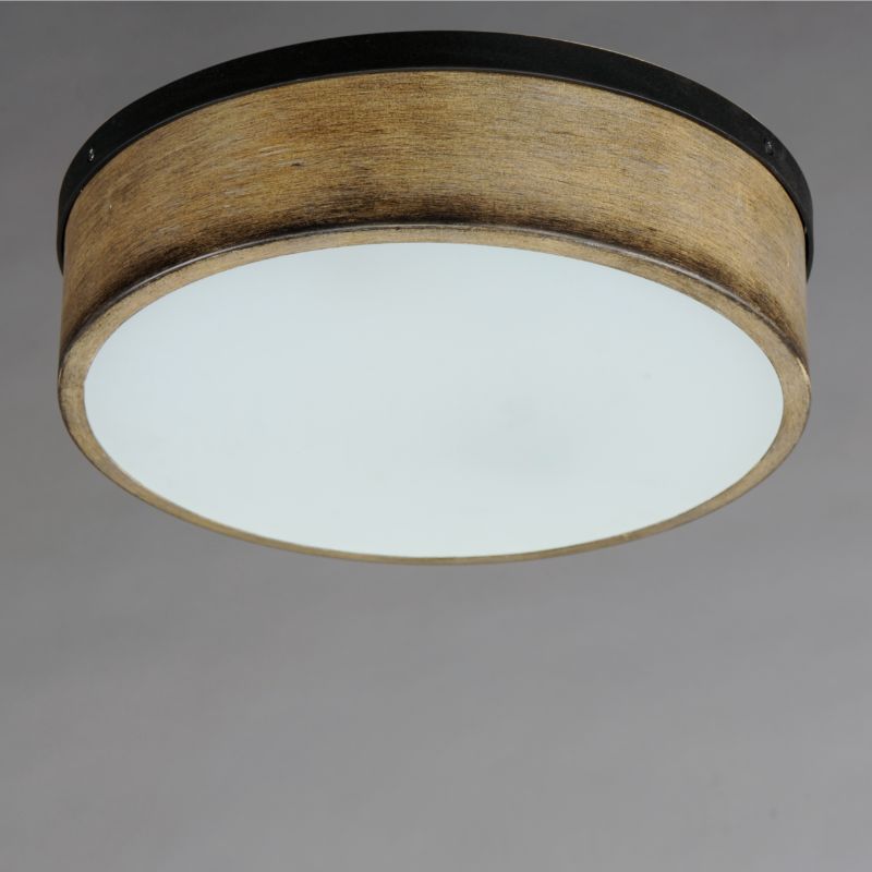 Franklin 14.25' 2 Light Flush Mount in Driftwood Black