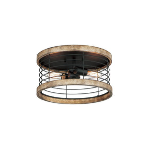 Homestead 15' 2 Light Semi-Flush Mount in Driftwood Black