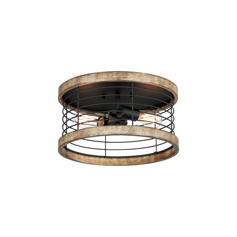 Homestead 15' 2 Light Semi-Flush Mount in Driftwood Black