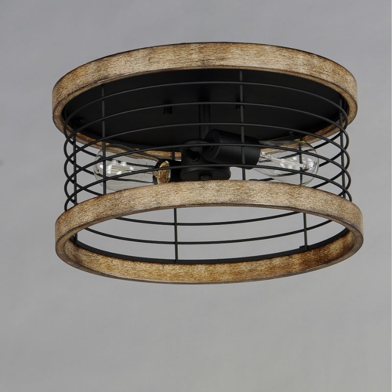 Homestead 15' 2 Light Semi-Flush Mount in Driftwood Black