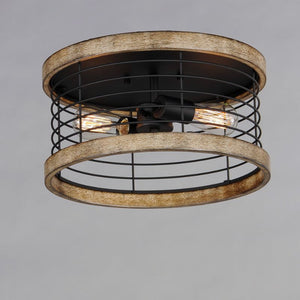 Homestead 15' 2 Light Semi-Flush Mount in Driftwood Black