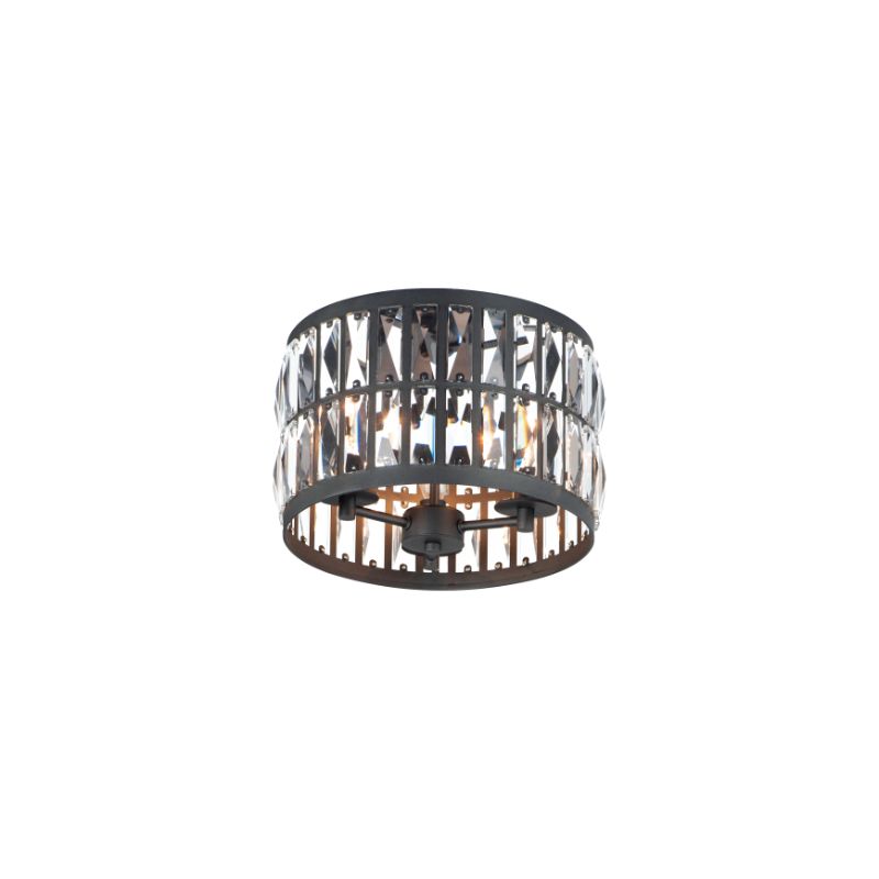 Madeline 12.5' 3 Light Flush Mount in Black