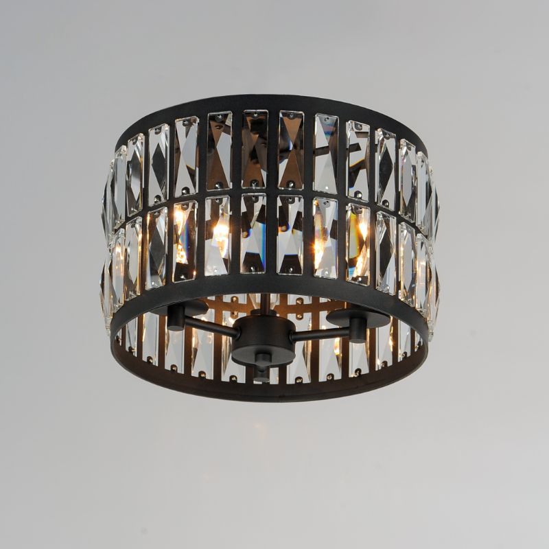 Madeline 12.5' 3 Light Flush Mount in Black